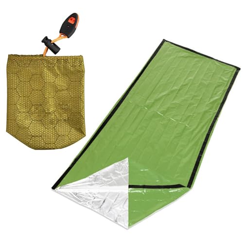 Generico Sacco da bivacco Impermeabile, Sacco da bivacco, Coperta di Sopravvivenza Portatile, Sacco da bivacco Resistente e Ultraleggero, Compatto, Impermeabile, Antivento, per Avventure in Campeggio