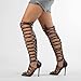 STUPMARY Women Peep Toe Sandals Cut-outs Cross-tied Lace Up High Heeled Gladiator Sandals Zipper Over The Knee Bootie Summer