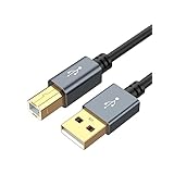 USBプリンターケーブル, CableCreation USB 2.0 A (オス) to Type B (オス) スキャナーケーブル HP、Cannon、Brother、Epson、Dell、Xerox、Samsungなど対応 アルミシェル ブラック 3m