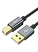 USB Printer Cable, CableCreation USB 2.0 A Male to B Male Scanner Cord, Compatible HP, Cannon, Brother, Epson, Dell, Xerox, Samsung and More, 15 FT, Black