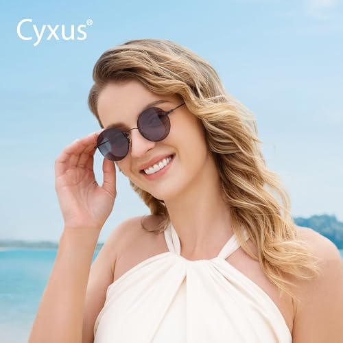 Image of Cyxus Blue Light Blocking Glasses Round Metal Frame Computer Glasses | Blue light blocking glasses featuring round metal frame, comfortable fit and versatile use for work, study and entertainment