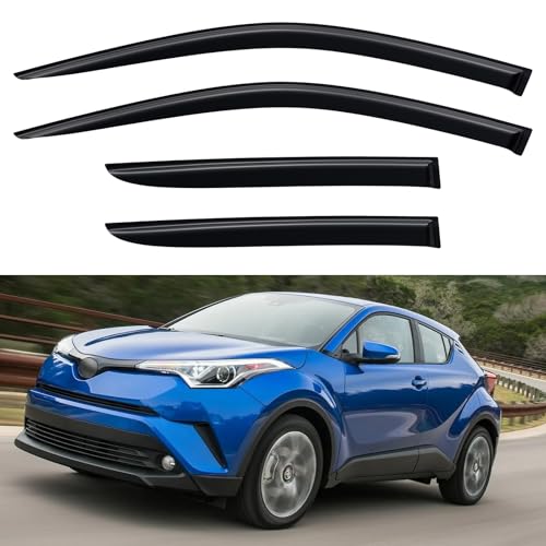 Image of Window Visors Rain Guards for 2018-2024 Toyota CHR /C-HR, Out-Channel Window Vent Wind Deflectors Visors Shades