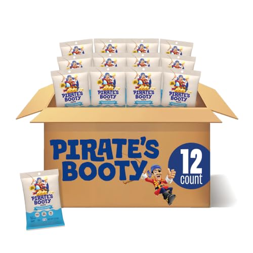 Pirate's Booty Aged White Cheddar Cheese Puffs, Gluten-Free, Kids Snacks, 1oz (12ct)