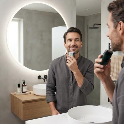 Image of Drumstone (𝐄𝐱𝐥𝐮𝐬𝐢𝐯𝐞 𝟐𝟎 𝐘𝐞𝐚𝐫𝐬 𝐰𝐚𝐫𝐫𝐚𝐧𝐭𝐲) Rechargeable Wet & Dry Electric Razor for Men, 500mAh Cordless Beard Trimmer Shaver with Precision Blades