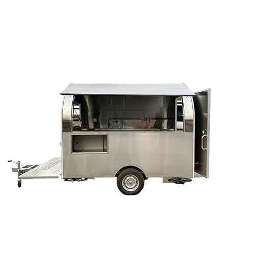 Heavy Duty Mobile Food Truck Trailer, All Stainless Steel Construction, Mobile Kitchen for Catering Events, Food Markets, and Street Vending