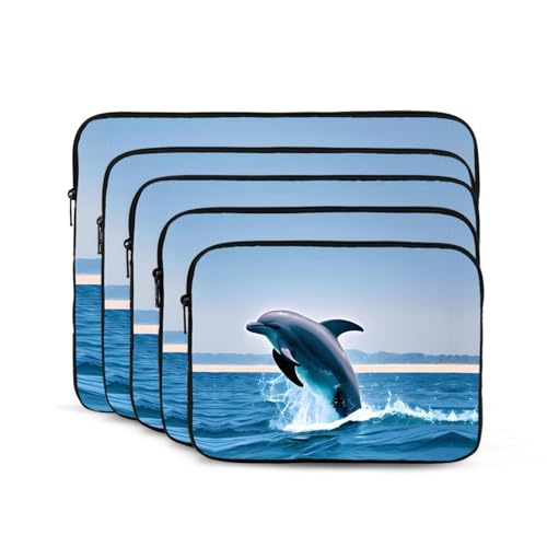 Jumping Up Dolphins Laptop Sleeve Case 15 Inch Suitable For Notebook Computer Tablet Traveling Carrying Simple Case2