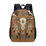 Mochila ocidental de 43 cm, botas de caveira de vaca, estampa de cacto, mochila de viagem, equipamento estético para homens e mulheres, 06, Large