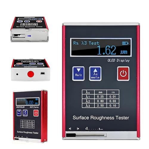 QianCruxtacy Industrial Accurate Surface Roughness Tester Meter, Portable Surface Roughness Gauge, 0.01μm High Accuracy, OLED Screen, USB Data Export, Ideal for Automotive, Aerospace and Metalworking