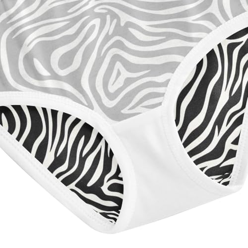 Toddler Girl Briefs, Zebra Stripes Black White Girls Cotton Underwear, 2T–8 Years4