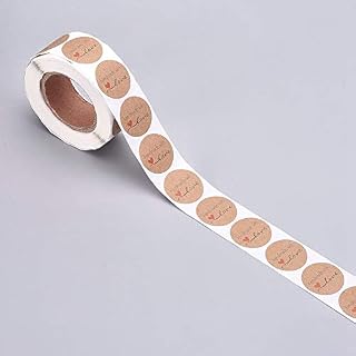 Handmade with Love Round Baking Sticker Self-Adhesive Label Decor for Homemade Gifts - Pick Your Quantity (50)