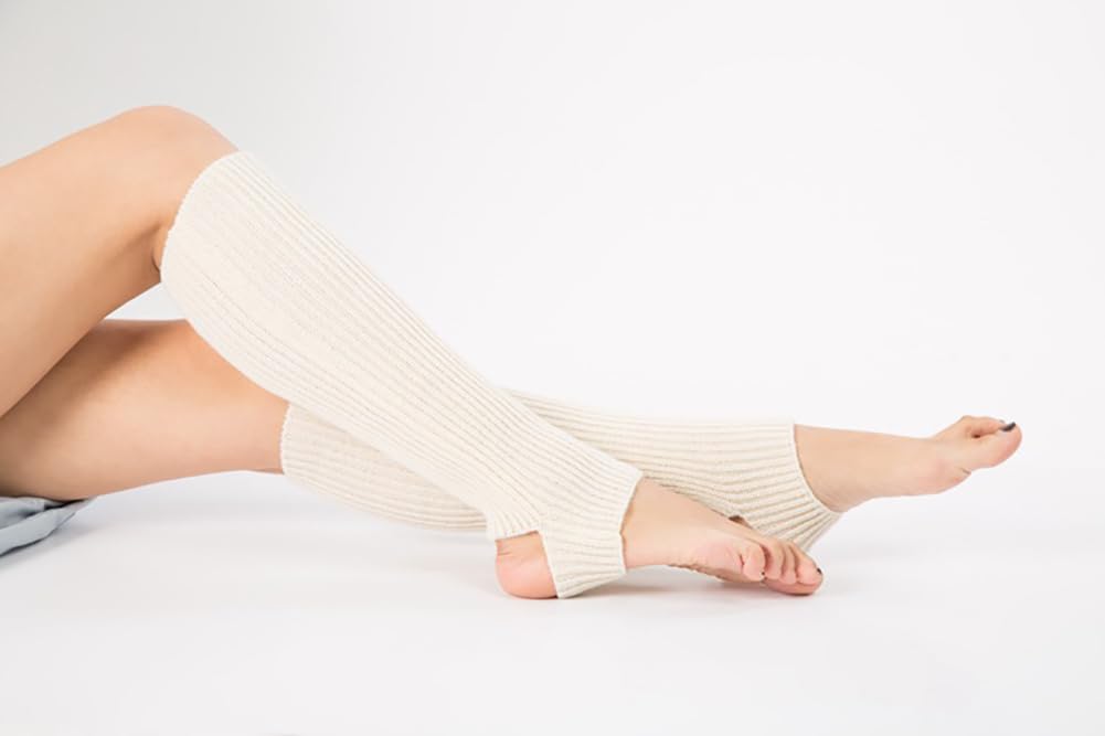 Tukistore Damskie dziewczęce getry baletowe z otworem na piętę do tańca, getry baletowe, ocieplacze na nogi do baletu, legginsy