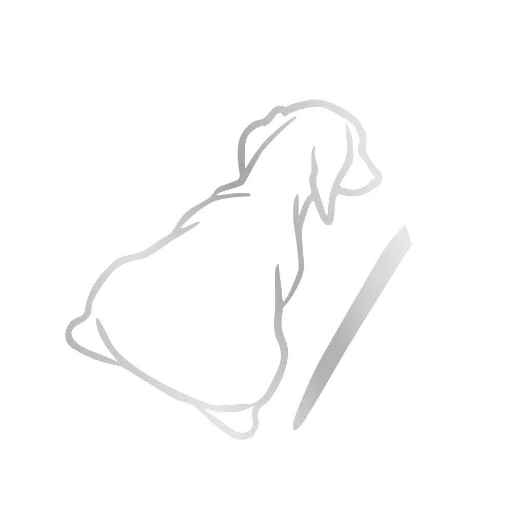 Dog Tail Car Stickers Vinyl Film Vehicle Windshield Decoration(Matt Silver)