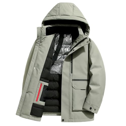 Doudoune homme mi-longue veste d'extérieur hiver chaude et épaisse