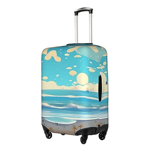 Beach Cartoon Suitcase Cover Luggage Protective Case High Elasticity Material For Travelers2
