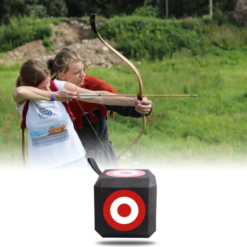 Leopacat Archery Target, 6 Sided Archery Aiming Cube with Carry Handle Outdoor Recurve Bow and Arrow Straight Pull Bow General Equipment for Practice EVA Lightweight Self Healing Foam 23 * 23 * 23 - Image 4