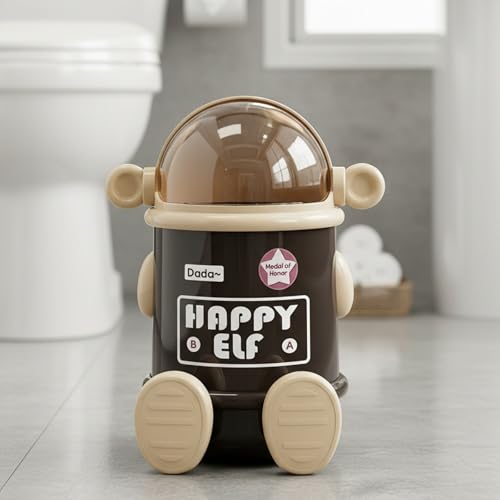 Caneca decorativa para basura diseño robot 37L blanca miniatura 6