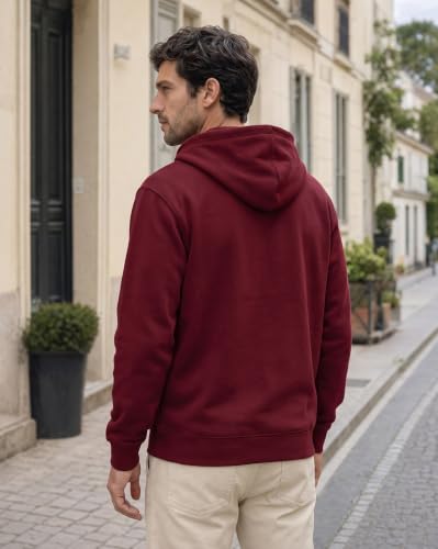 Image of Nobero Classic Zipper Hoodie for Men | Zip Up Hoodies for Men | Regular Fit | Full Zip Closure | Drawstring Hood | Zipped Hooded Sweatshirt | Cotton Rich Zipper Fleece Hoodie