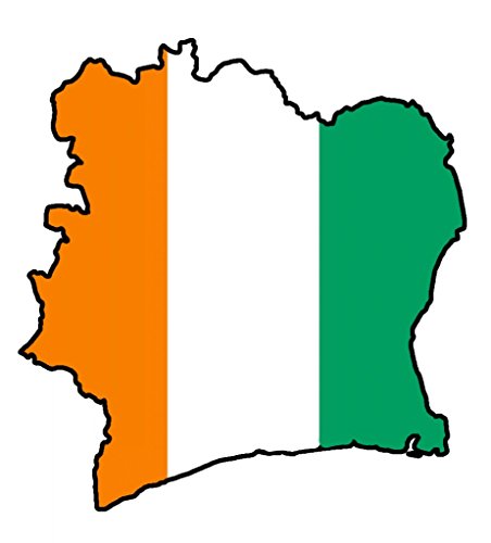 autocollant pour voiture ' Côte d'Ivoire ' Car Sticker Ivory Coast (env. 11x11 cm)