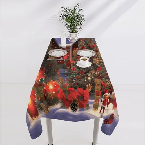 Nappe de table rectangulaire lavable imprimée Cheer de Noël tapis de cuisine - 5