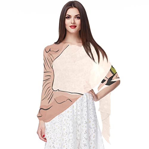 Foulard de nuit en mousseline de soie pour femme - Long, fin et multicolore