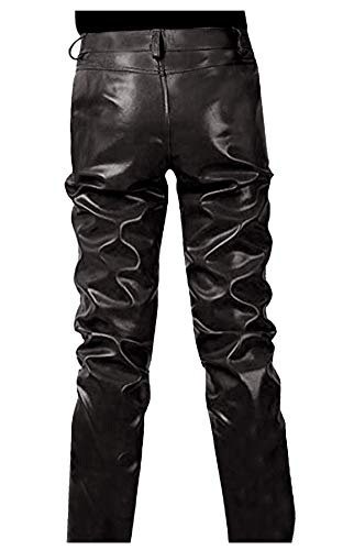 Men's Capsule Logo Pill Red Biker Bomber Costume Jacket – Faux Leather Motorcycle Cosplay Outfits3