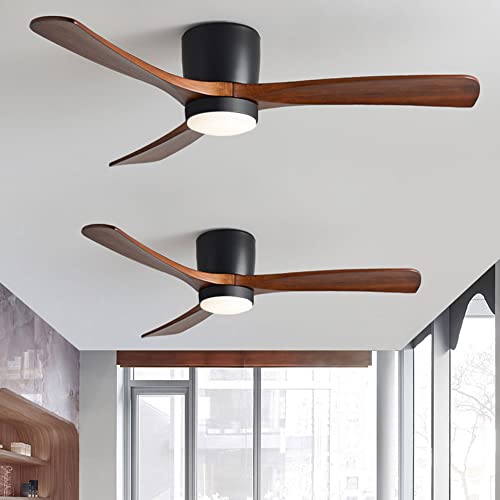 Ventilateur de plafond moderne avec lampe LED dimmable et télécommande