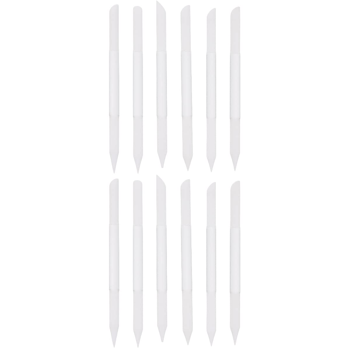 FOMIYES 12 Pcs Professional Glass Cuticle Pusher Set Nail Boards Cuticle Trimmer Nail File Manicure Tool
