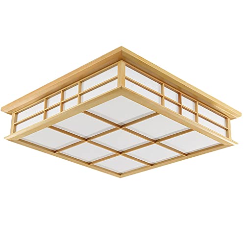 Plafonnier LED dimmable 3 couleurs en acrylique mince et bois