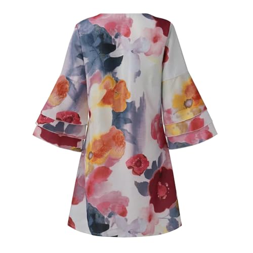 Robe femme fluide coupe trapèze à imprimé floral chic - 4