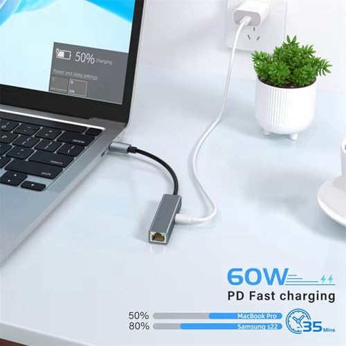 Adaptateur Type C vers Ethernet pour connexion RJ45 stable et charge continue PC - 6