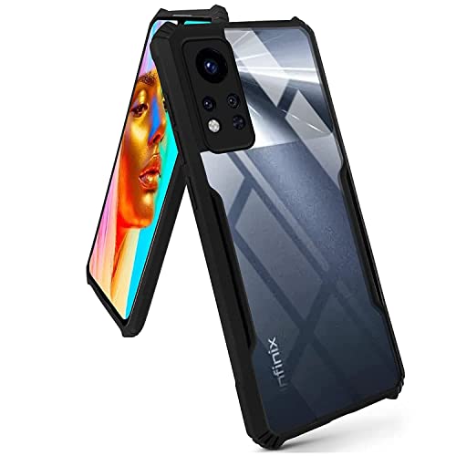 Image of Jkobi Back Cover Case for Infinix Note 12i (2022) (Crystal Glass Back | Camera Protection | Professional Black)