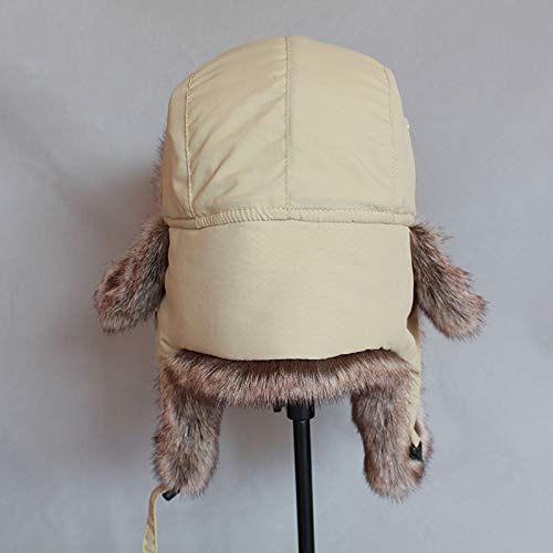 Gorro de Invierno Térmico Sombrero de piel cálido de invierno for hombres y mujeres Sombrero de bombardero a prueba de viento con solapa for las orejas Sombrero de Aviador para Esquiar Deportivas al A