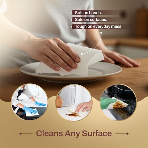 Image of IMECO Reusable Bamboo Kitchen Towel Roll | 2000 Times Washable | Soft & Highly Absorbent | Better Alternative to Dishcloth | 100GSM Paper Towel | Eco Bamboo Wipes for Kitchen Cleaning | 20 Sheets