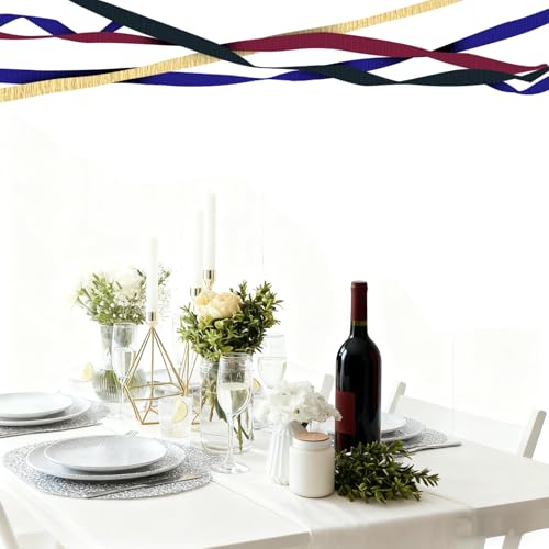 Image of 4 Crepe Paper Streamers Rolls, 328ft Gold Crepe Paper for Wedding Graduation Anniversary Baby Shower Birthday Party Decorations (1.8 inch x 82 ft /Roll)