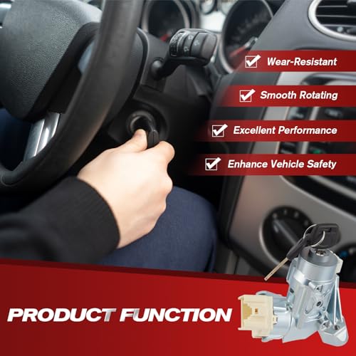 Ignition Lock Cylinder Switch Assembly with 2 Keys Compatible with Toyota Camry Corolla Yaris Tacoma RAV4 1998–2015, Replaces 45020-22-16 45020-06-4 45020-12-11 45020-38-1 by AotoParts - Image 4
