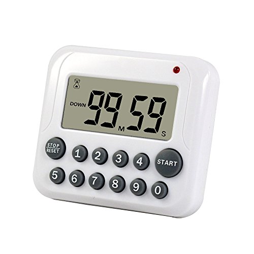WiseField Digital Kitchen Timer Countdown Up Loud Alarm Timer Magnetic Large Screen Cooking Timer, Directly Input Numbers