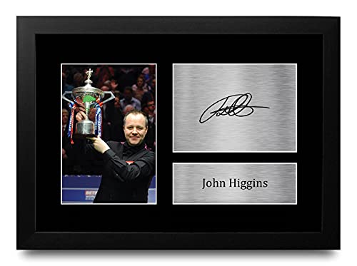 Photo autographe signée John Higgins A4 encadré pour fan de snooker
