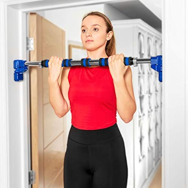 METIS Adjustable Pull Up Bar - Doorway Chin Up Bar | Home Gym Equipment & Indoor Fitness - Upper Body Workout | Comfortable Grips | No Screws Required