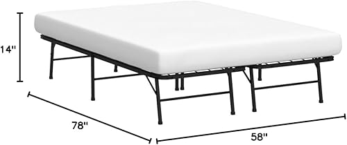 Miniatura 2 de Linenspa Marco de cama plegable metálico de 14 pulgadas, 13 pulgadas de espacio de almacenamiento debajo de la cama, construcción resistente