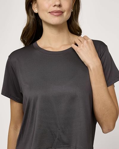 Real Essentials 5 Pack: Women's Dry-Fit Breeze Tech Crop Tops – Short Sleeve Athletic Workout, Yoga Tees (Available in Plus)4