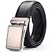 KANGNING Mens Belt, Brown Leather Belt for Men Casual Ratchet Belt Bukle Automatic Alloy Trouser Strap Male Men's Belts 3.5cm Width,Nero,110,Well