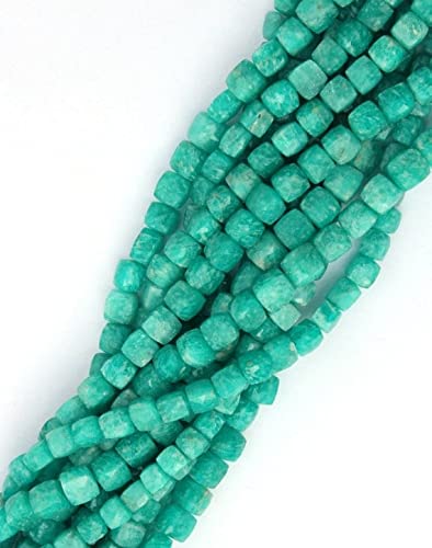Kit perles amazonite naturelle cubes facettés pour fabriquer un cadeau personnalisé unique
