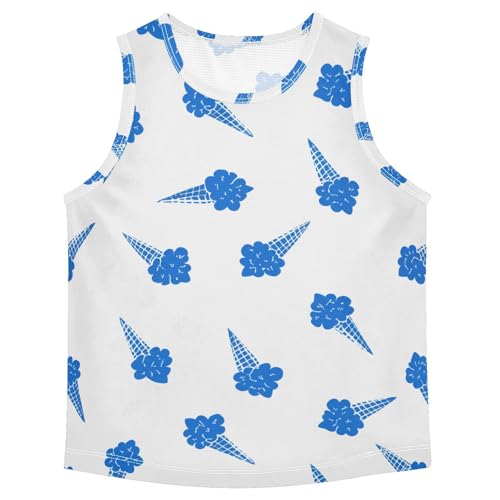J JOYSAY Cartoon Icecream Cone Boys Tank Top Sleeveless Muscle Shirts Quick Dry Kids T-Shirts 3-15T
