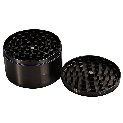 LIHAO 4 Piece 3" Spice Herb Grinder - Nickle Black