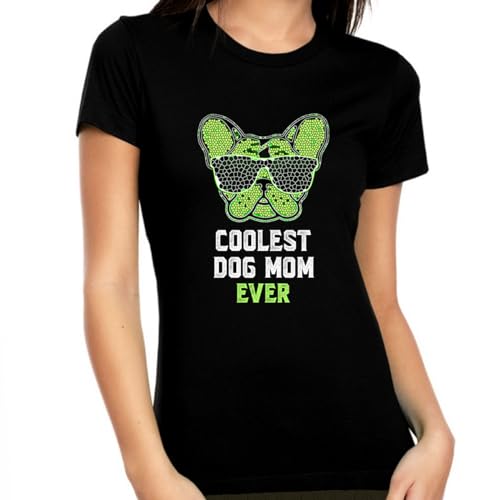 Coolest Dog Mom Ever - Camiseta Dog Mom - Camisetas de cachorro para mulheres presentes para mães de