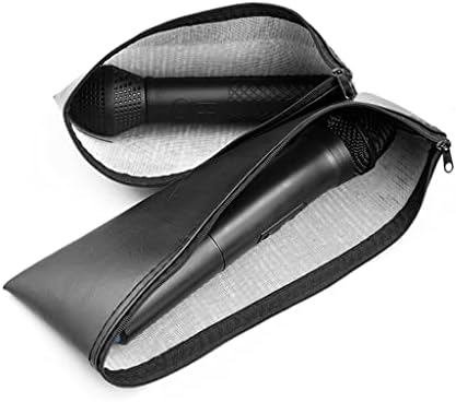 WE-HYTRE 2Pcs Wireless Handheld Microphone Zippered Case Bag Pouch, Microphone Holder Leather Case Compatible with -Shure Microphone