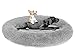 Lit Moelleux Rond pour Chien/Animal Domestique,Panier Donut lit pour Chien Grande Taille,Coussin Chien Orthopedique Anti Stress Apaisant Comfy, Tapis Chien Lavable Moelleux (Gris Clair,70cm/27.5inch)