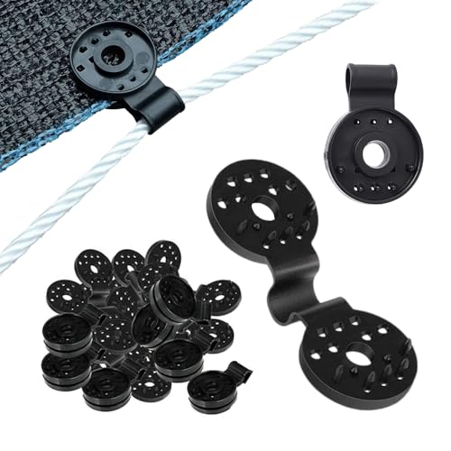 Shade Cloth Heavy Duty Lock Grip Upgrade Shade Cloth Fix Plastic Clamp Round Plastic Sun Shade Clip Greenhouse Shade Cloth Fix Clamp Windproof Awning Clamp Grip Tarp Clips (Black 20pcs)