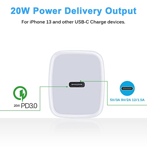 Image of USB C Box Fast Charger Block for Samsung Galaxy A14 5G /S21 FE /A13 /A54 /A23 /A53 /A03S /A24 /A34 /Z Fold4 /S23 /S22 /A04S,iPhone 14 /13 Pro Max /12 /SE /11 /8 /X,Pixel 7Pro /6,20W Wall Charger Plug USB C Charger Brick