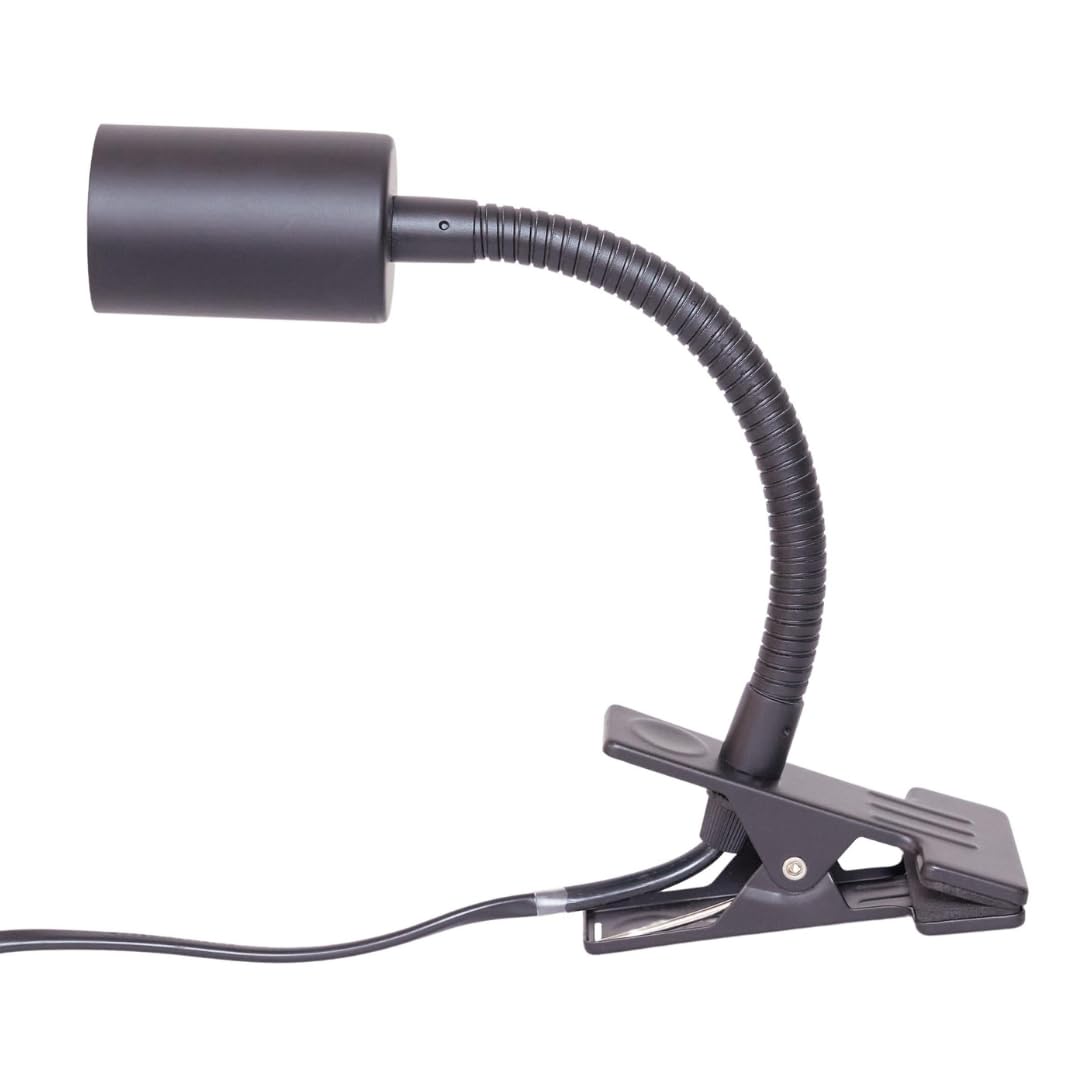 Pianta Pflanzenlampe Clip-On Fassung Schwarz – 360° Schwanenhals, stabiler Clip. Ideal für Schreibtisch, Regal & Zimmerpflanzen.